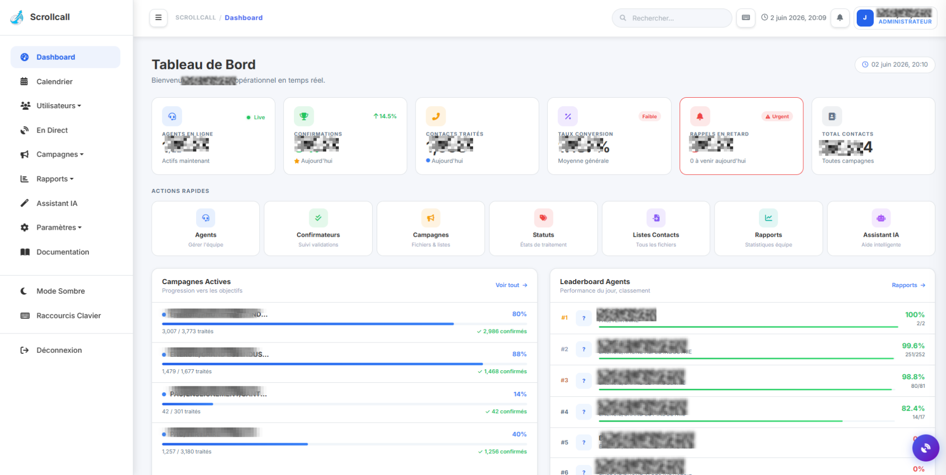 CRM Solution — Tableau de bord